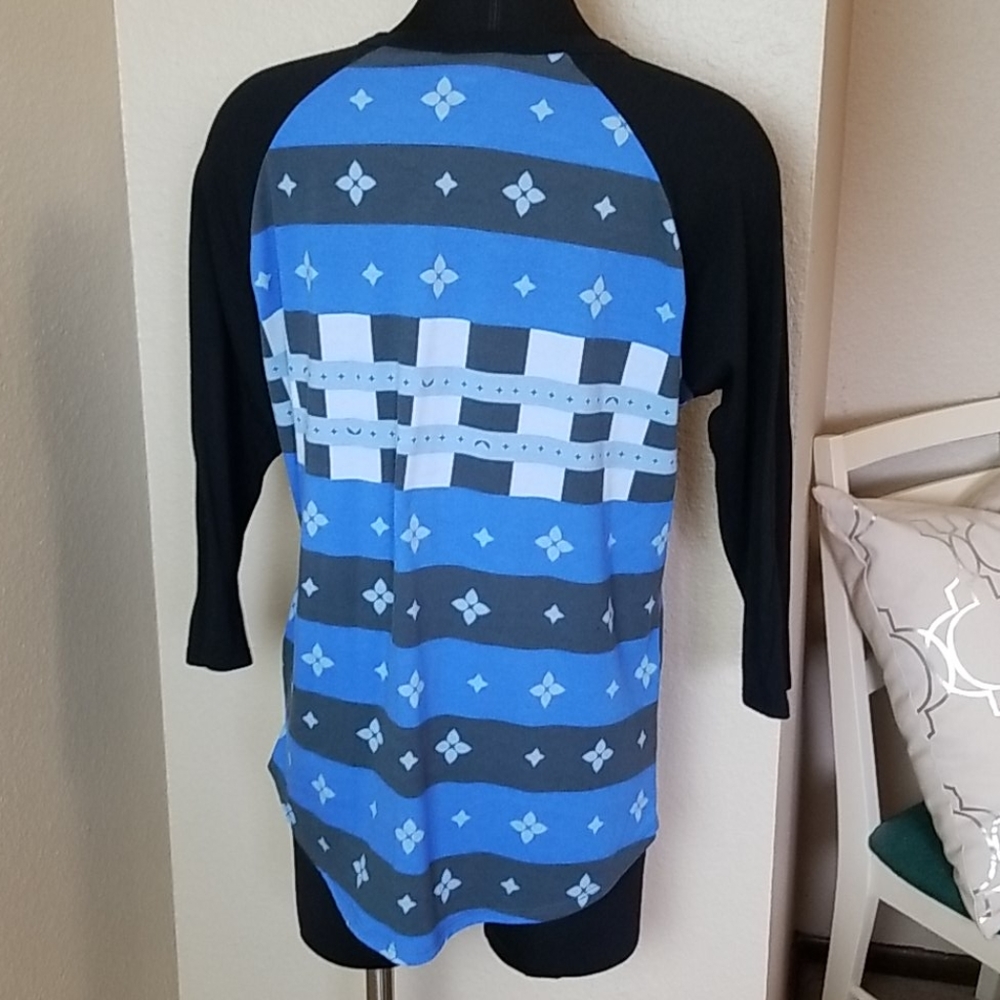 Lularoe Randy Blue Black Top - Picture 3 of 4